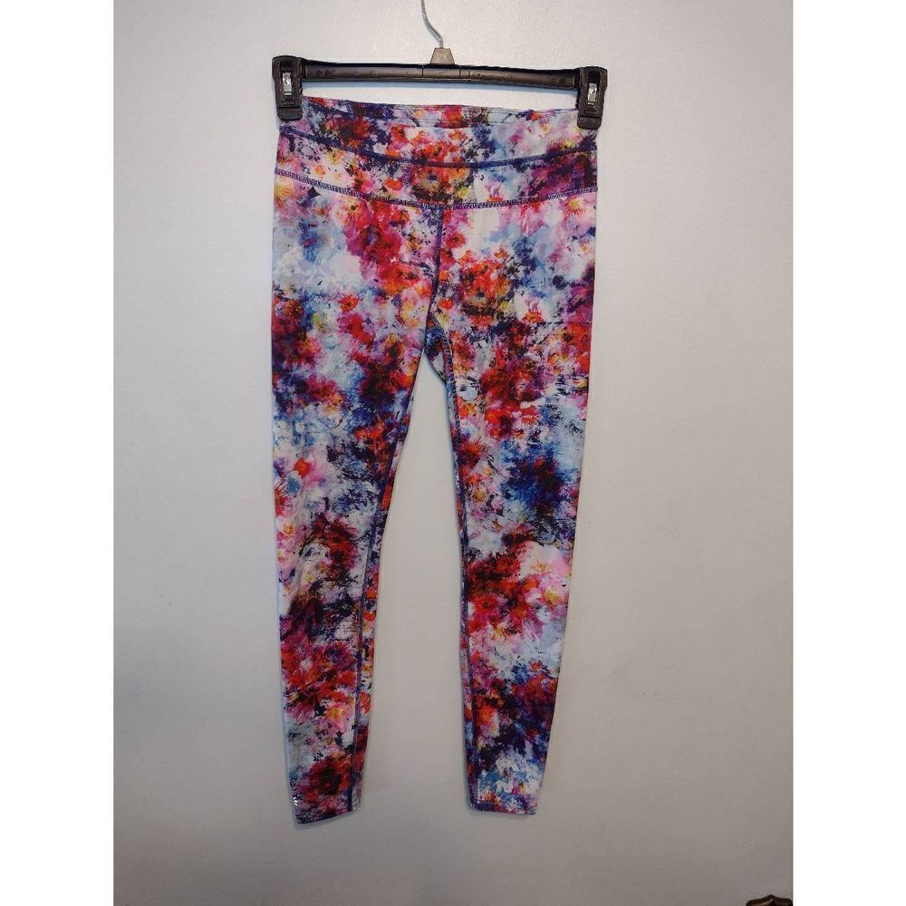 Athleta Size S Hypersonic Sonar Tight Legging Colorful Watercolor Print